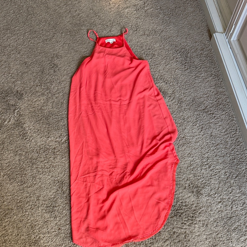She + Sky Coral Lined Sun Dress